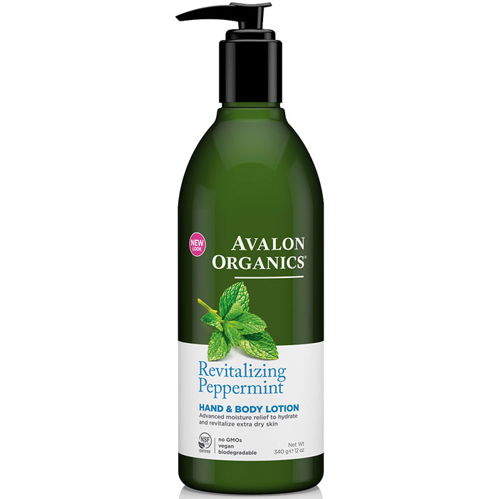 Avalon Organic Botanicals Hand & Body Lotion Organic Peppermint 12 oz, Avalon Organics