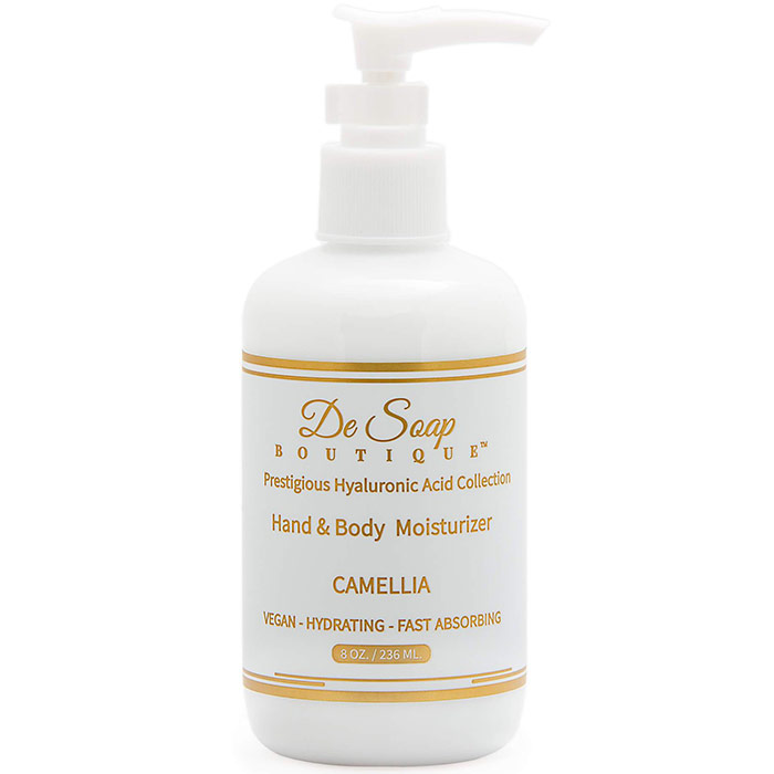 Hand & Body Moisturizer - Camellia, 8 oz (236 ml), De Soap Boutique