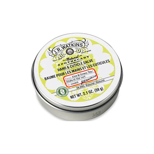 J.R. Watkins Natural Hand & Cuticle Salve - Aloe & Green Tea, 2.1 oz, J.R. Watkins