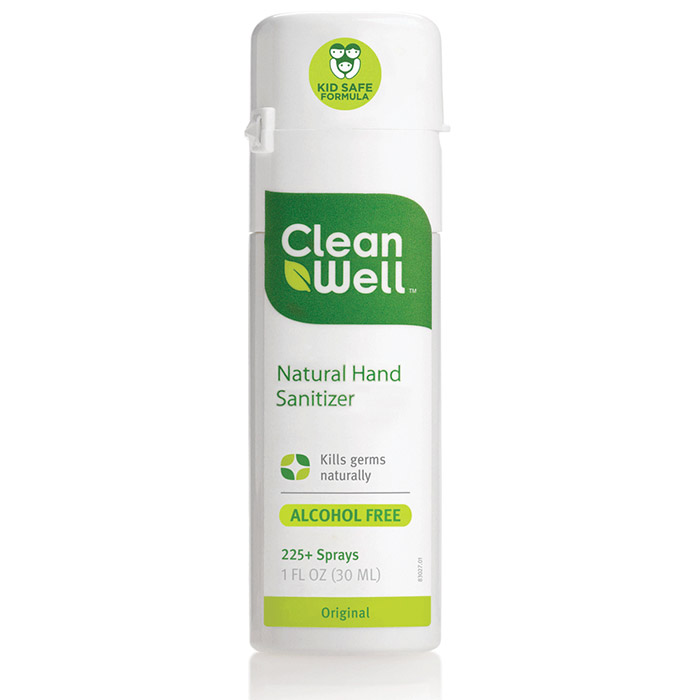 CleanWell All Natural Hand Sanitizer Spray, Original, 1 oz, CleanWell