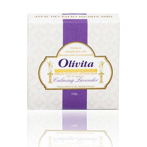 Olivita Handcrafted Virgin Olive Oil Artisan Bar Soap with the Essence of Lavender, 100 g, Olivita