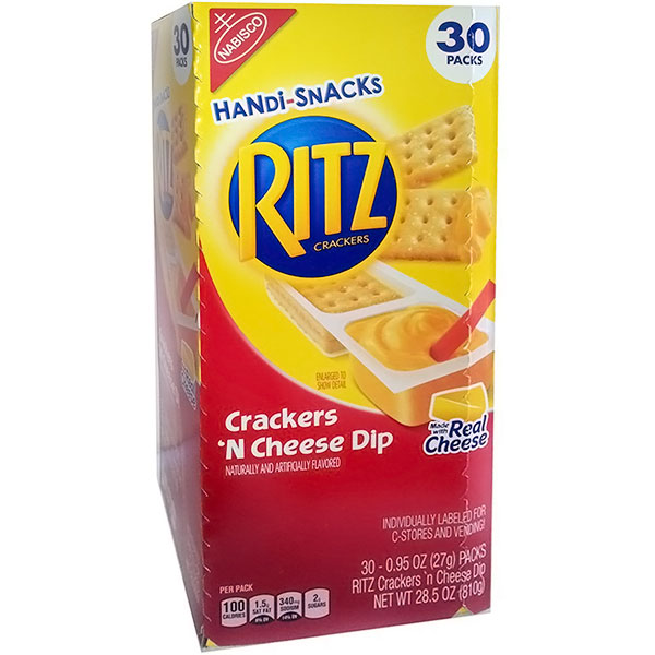 Nabisco Handi-Snacks Ritz Crackers N Cheese Dip, 30 Packs, 100 Calories Snack Pack