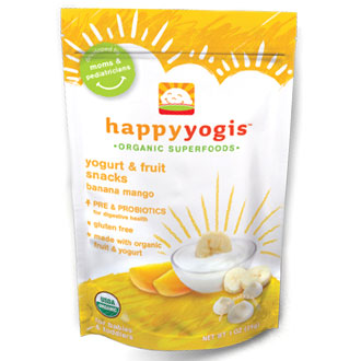 HappyYogis Organic Yogurt & Fruit Snacks for Babies & Toddlers, Banana Mango, 1 oz x 8 pc, Happy Yogis