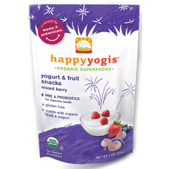 HappyYogis Organic Yogurt & Fruit Snacks for Babies & Toddlers, Mixed Berry, 1 oz x 8 pc, Happy Yogis
