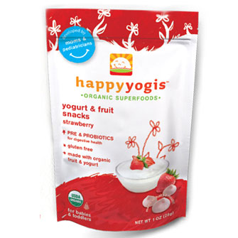 HappyYogis Organic Yogurt & Fruit Snacks for Babies & Toddlers, Strawberry, 1 oz x 8 pc, Happy Yogis