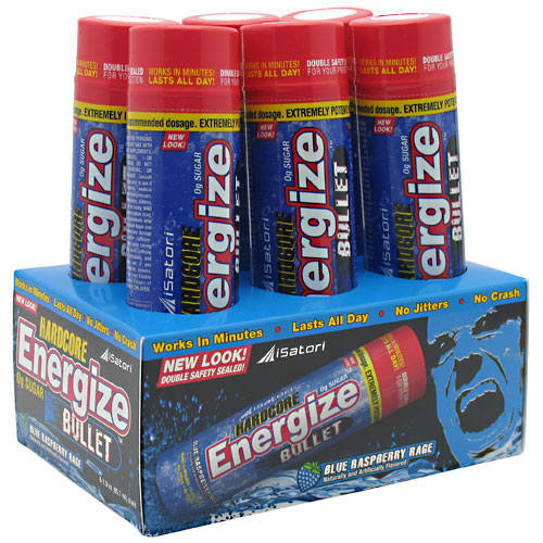Hardcore Energize Bullet Energy Drink, 2.9 oz x 6 Vials, iSatori