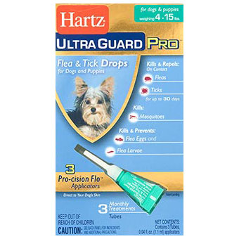 Hartz Ultra Guard Pro Flea & Tick Drops For Dogs 4lbs-15lbs, 3 Monthly Treatments