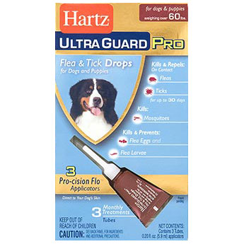 Hartz Ultra Guard Pro Flea & Tick Drops For Dogs 60lbs and Over, 3 Monthly Treatments
