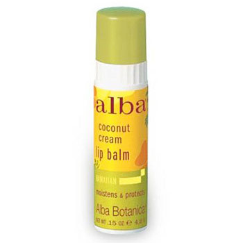 Alba Botanica Hawaiian Coconut Cream Lip Balm, 0.15 oz, Alba Botanica