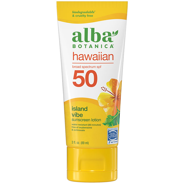 Hawaiian Green Tea Sunblock SPF 45, Natural Sunscreen, 4 oz, Alba Botanica