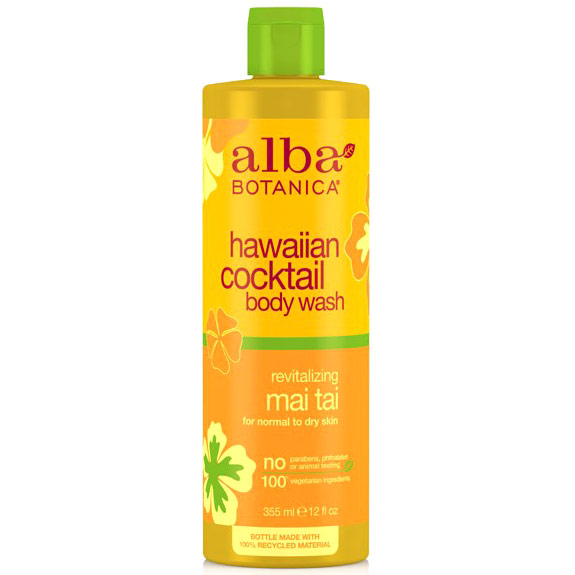 Hawaiian Cocktail Body Wash, Revitalizing Mai Tai, 12 oz, Alba Botanica