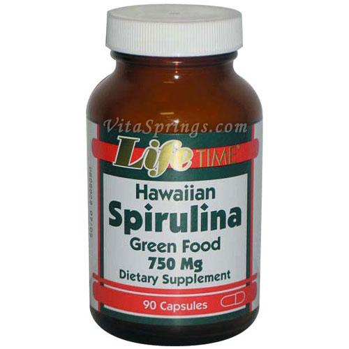 Hawaiian Spirulina 750 mg, 100 Capsules, LifeTime