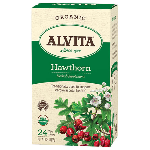 Hawthorn Berry Tea Organic, 24 Tea Bags, Alvita Tea