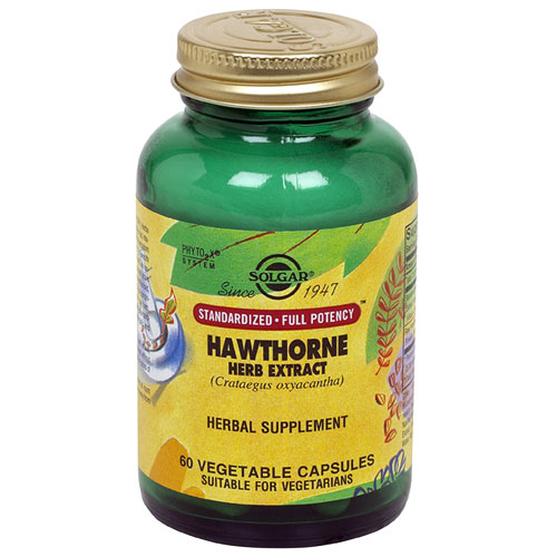 Hawthorne Berry Herb Extract - Standardized Full Potency, 60 Vegetable Capsules, Solgar