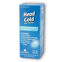Head Cold Relief 1 fl oz, NatraBio (Natra-Bio)