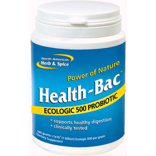 North American Herb & Spice Health-Bac, Ecologic 500 Probiotic, 100 g, North American Herb & Spice