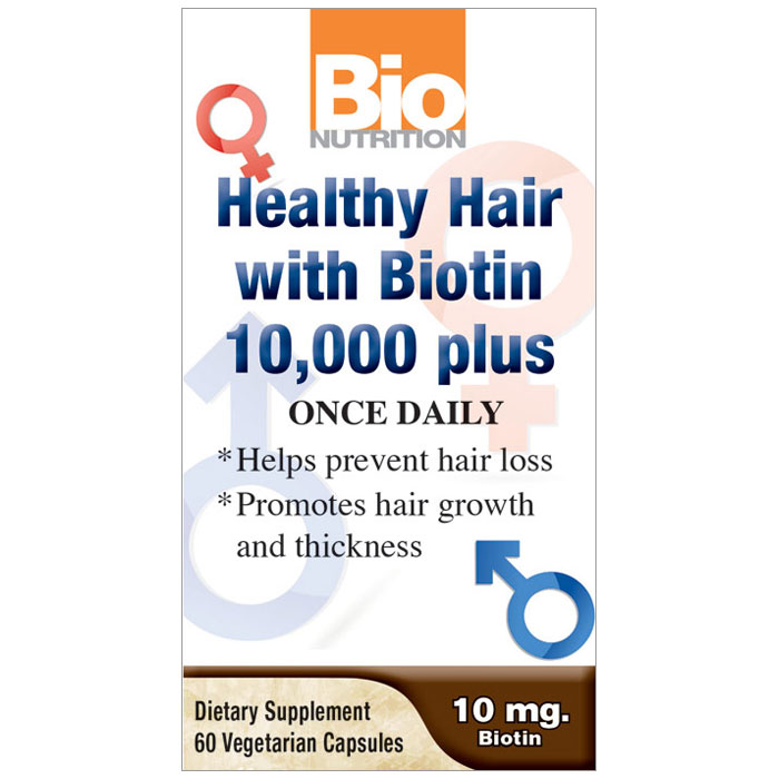 Healthy Hair with Biotin, 60 Vegetarian Capsules, Bio Nutrition Inc.