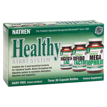 Healthy Start System, Dairy Free, 30 Capsules x 3 Bottles, Natren