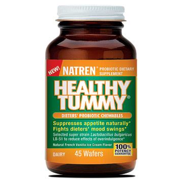 Natren Healthy Tummy, Dieters' Probiotic Chewables, 45 Wafers, Natren