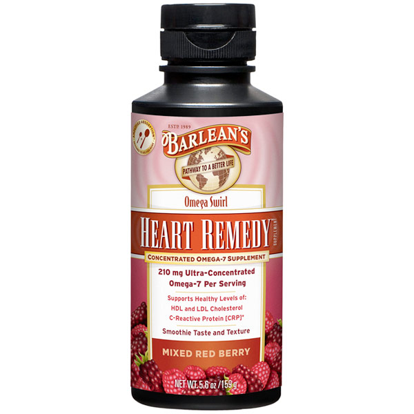 Heart Remedy Omega Swirl Liquid, Concentrated Omega-7, 5.6 oz, Barleans Organic Oils
