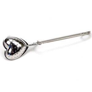 Heart Shaped Spoon Tea Infuser w/Handle, Stainless Steel, 1 pc, StarWest Botanicals