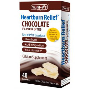 Heartburn Relief Bites, Chewable Calcium White Chocolate Flavor, 40 Chewables, Yum-Vs Complete