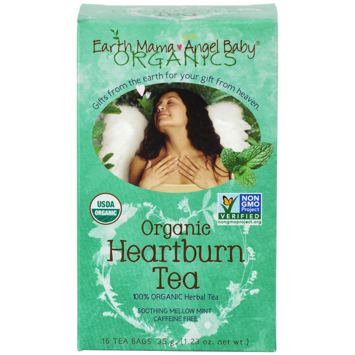 Earth Mama Angel Baby Organic Heartburn Tea, 16 Tea Bags, Earth Mama Angel Baby