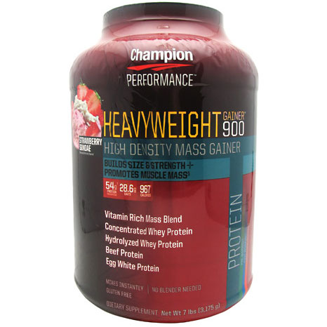 Champion Nutrition Heavyweight Gainer 900, Strawberry, 7 lb, Champion Nutrition