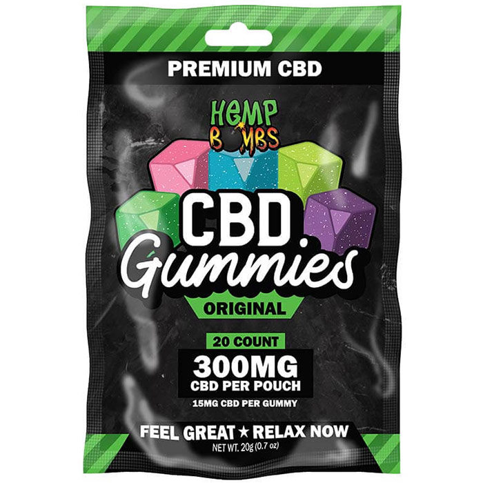 Hemp Bombs Original CBD Gummies, 15 mg CBD Per Gummy, 20 Count