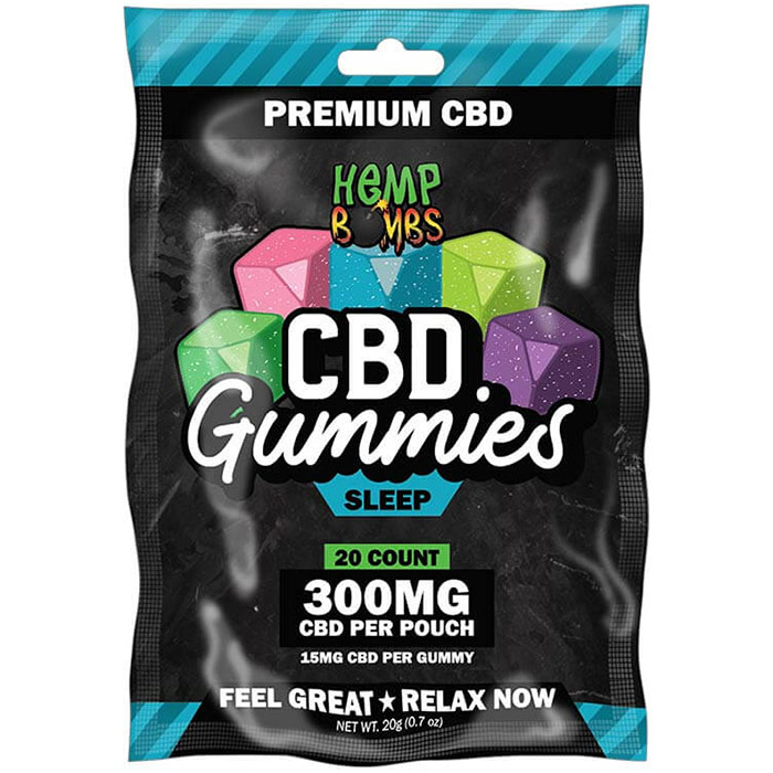 Hemp Bombs CBD Sleep Gummies, with Melatonin, 20 Count