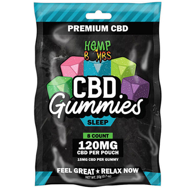 Hemp Bombs CBD Sleep Gummies, Enhanced with Melatonin, 5 Count