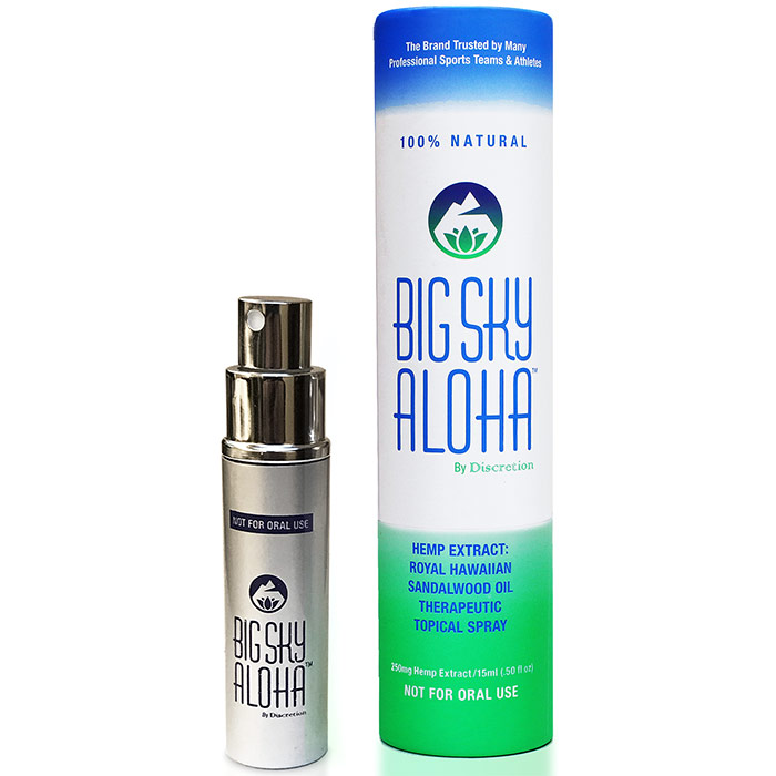 Hemp Extract Therapeutic Topical Atomizer Spray, for Pain Relief, 0.5 oz, Big Sky Aloha