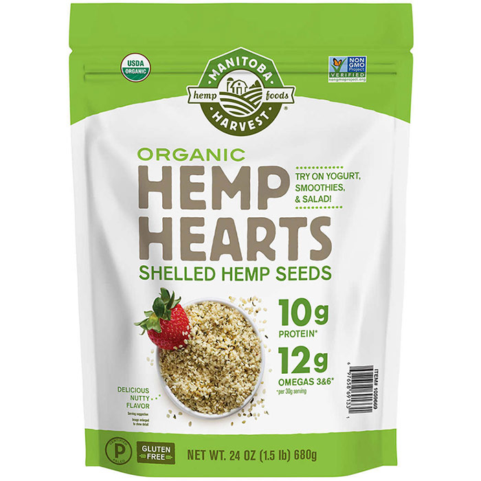 Hemp Hearts Organic Shelled Hemp Seeds, 24 oz (680 g), Manitoba Harvest Hemp Foods