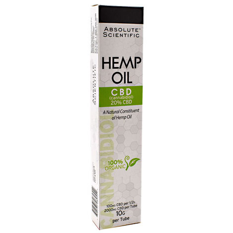 Hemp Oil, 20% CBD, 10 g per Tube, Absolute Nutrition