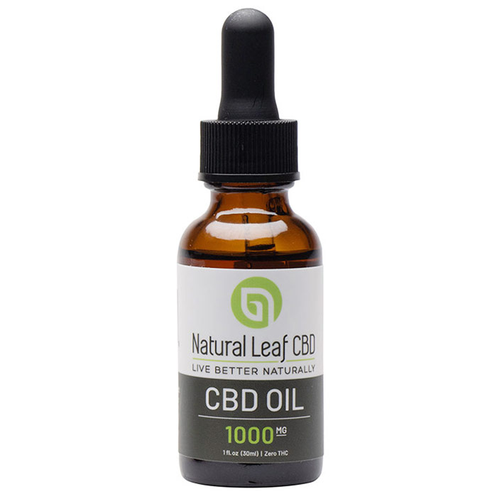 CBD Oil Tincture 1000 mg, Unflavored, 1 oz (30 ml), Natural Leaf CBD