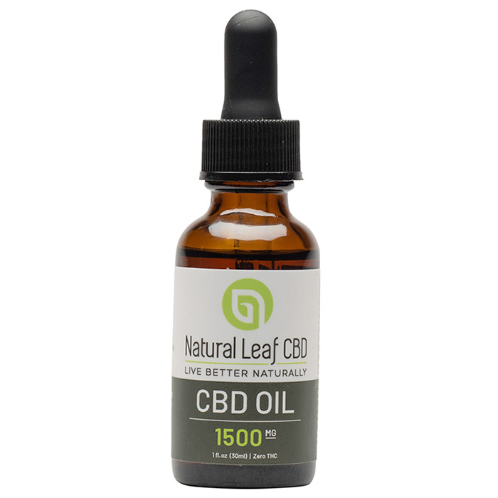 CBD Oil Tincture 1500 mg, Unflavored, 1 oz (30 ml), Natural Leaf CBD