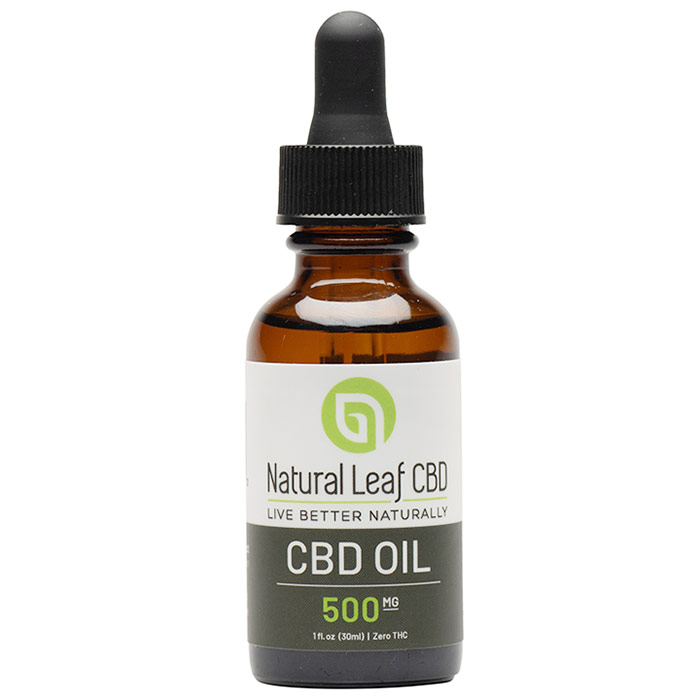 CBD Oil Tincture 500 mg, Unflavored, 1 oz (30 ml), Natural Leaf CBD