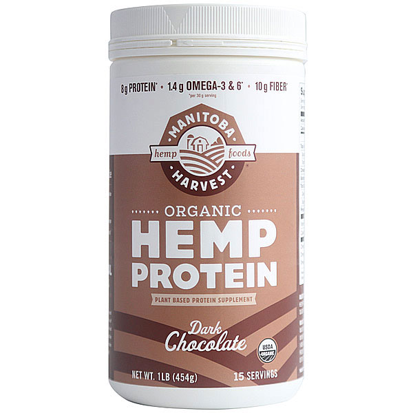 Organic Hemp Protein Powder, Dark Chocolate, 16 oz, Manitoba Harvest Hemp Foods