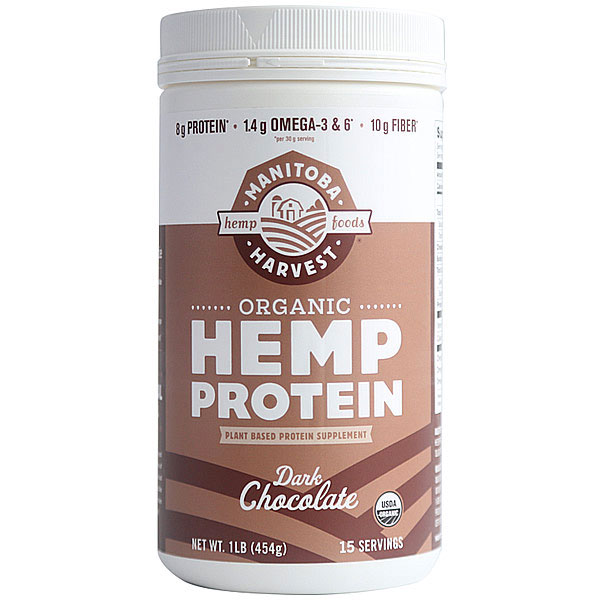 Manitoba Harvest Hemp Protein Powder, Certified Organic, Dark Chocolate, 16 oz, Manitoba Harvest