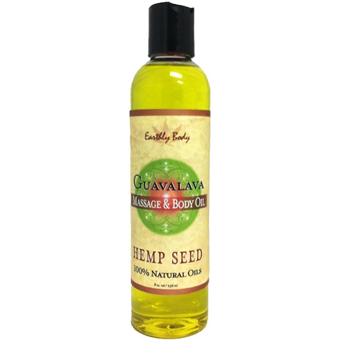 Hemp Seed Massage & Body Oil, Guavalava, 8 oz, Earthly Body