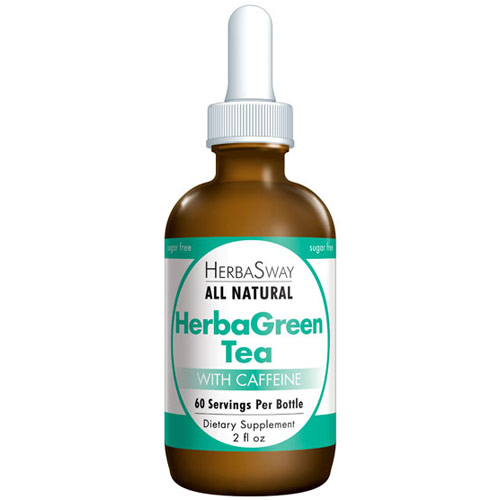 HerbaSway HerbaGreen Tea with Caffeine, Liquid Green Tea Extract, 2 oz, HerbaSway