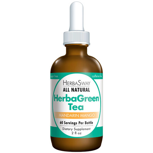 HerbaSway HerbaGreen Tea, Liquid Green Tea Extract, Mandarin Mango, 2 oz, HerbaSway