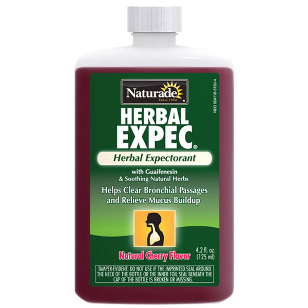 Herbal Expectorant Cough Syrup Expec with Guaifenesin, 4.2 oz, Naturade
