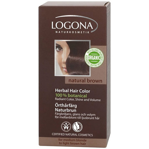 Logona Naturkosmetik Herbal Hair Color, Natural Brown, 3.5 oz, Logona Naturkosmetik