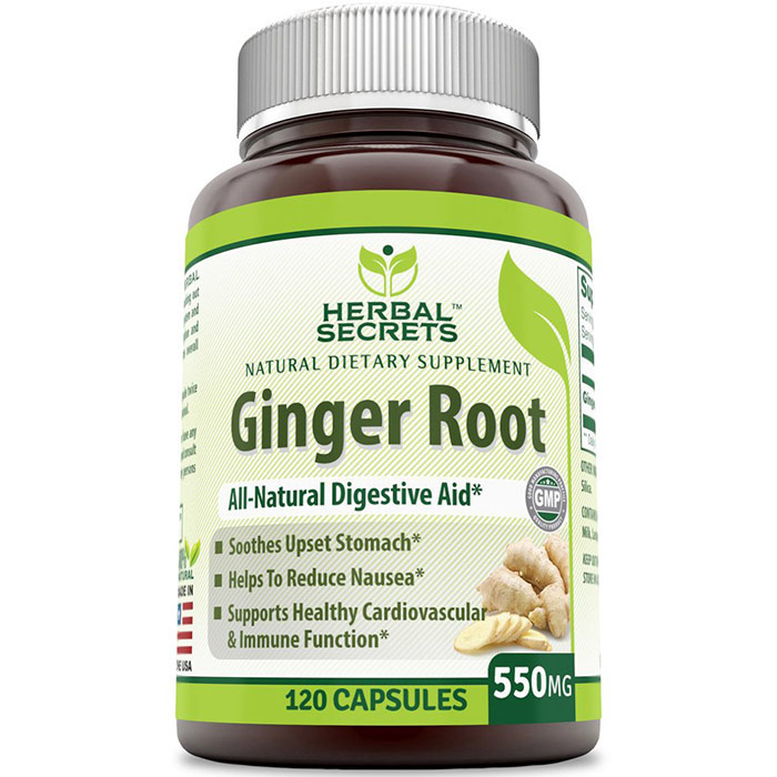 Herbal Secrets Ginger Root 550 mg, 120 Capsules, Amazing Nutrition