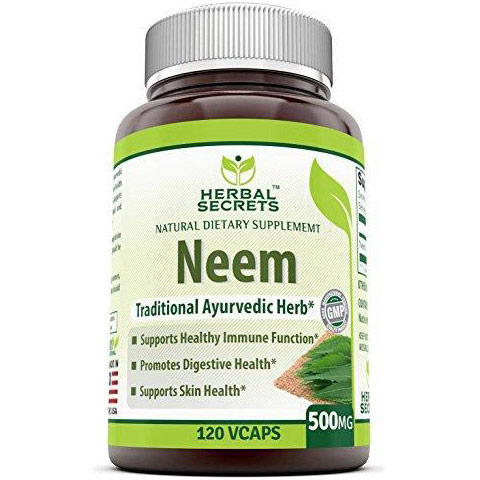 Herbal Secrets Neem 500 mg, 120 Vegetarian Capsules, Amazing Nutrition