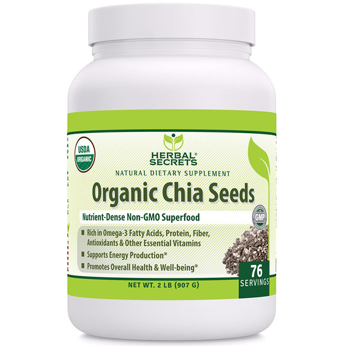 Herbal Secrets Organic Chia Seeds Powder, 2 lb, Amazing Nutrition