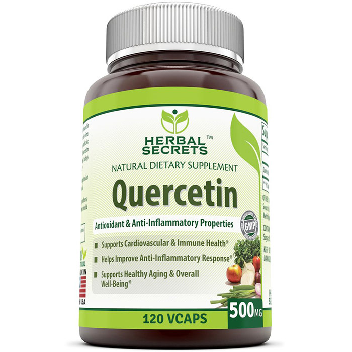 Herbal Secrets Quercetin 500 mg, 120 Vegetarian Capsule, Amazing Nutrition