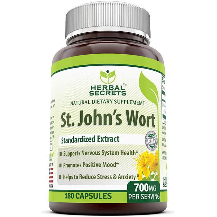 Herbal Secrets St. Johns Wort, 180 Veggie Capsules, Amazing Nutrition