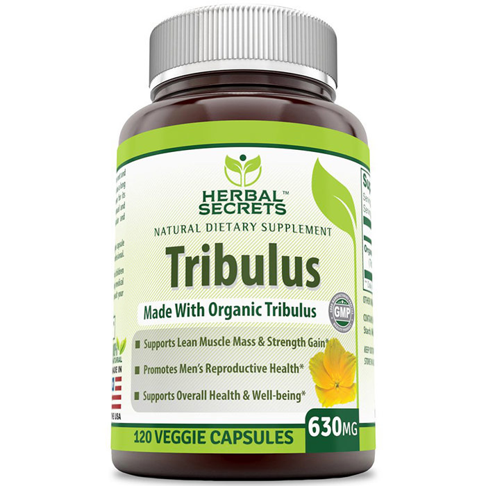Herbal Secrets Tribulus 630 mg, 120 Veggie Capsules, Amazing Nutrition